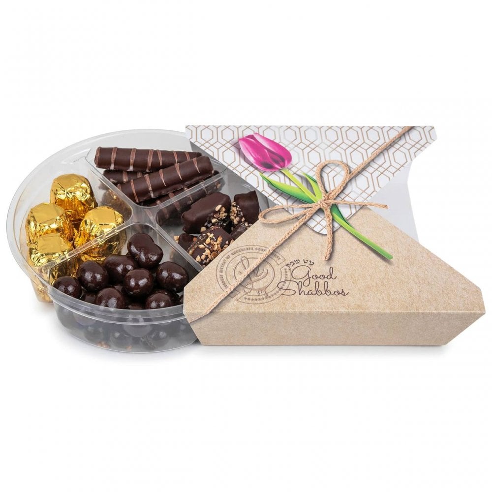 Le Chocolate 4 compartment Assorted Good Shabbas Tray